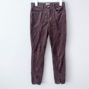 L'Agence Jyothi High Rise Split Ankle Velvet Jeans in Truffle Women's Size 27